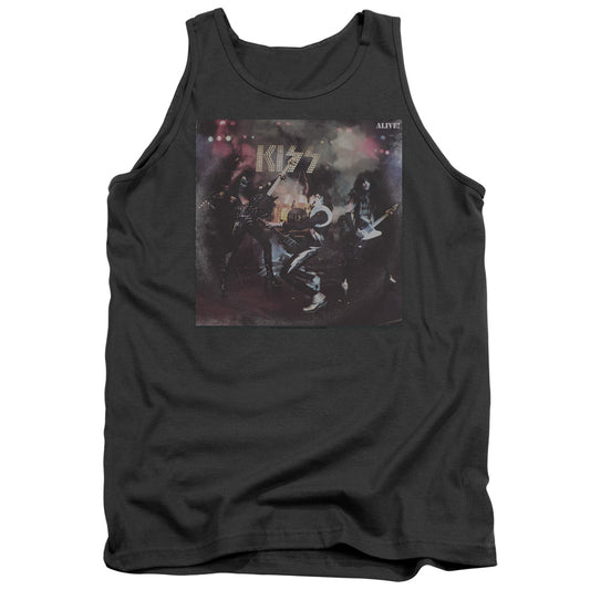 KISS Alive! Mens Tank Top Shirt Charcoal