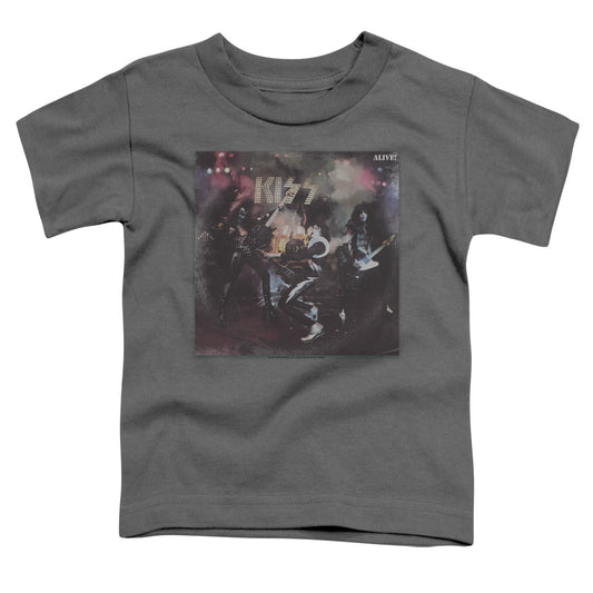 KISS Alive! Toddler Kids Youth T Shirt Charcoal