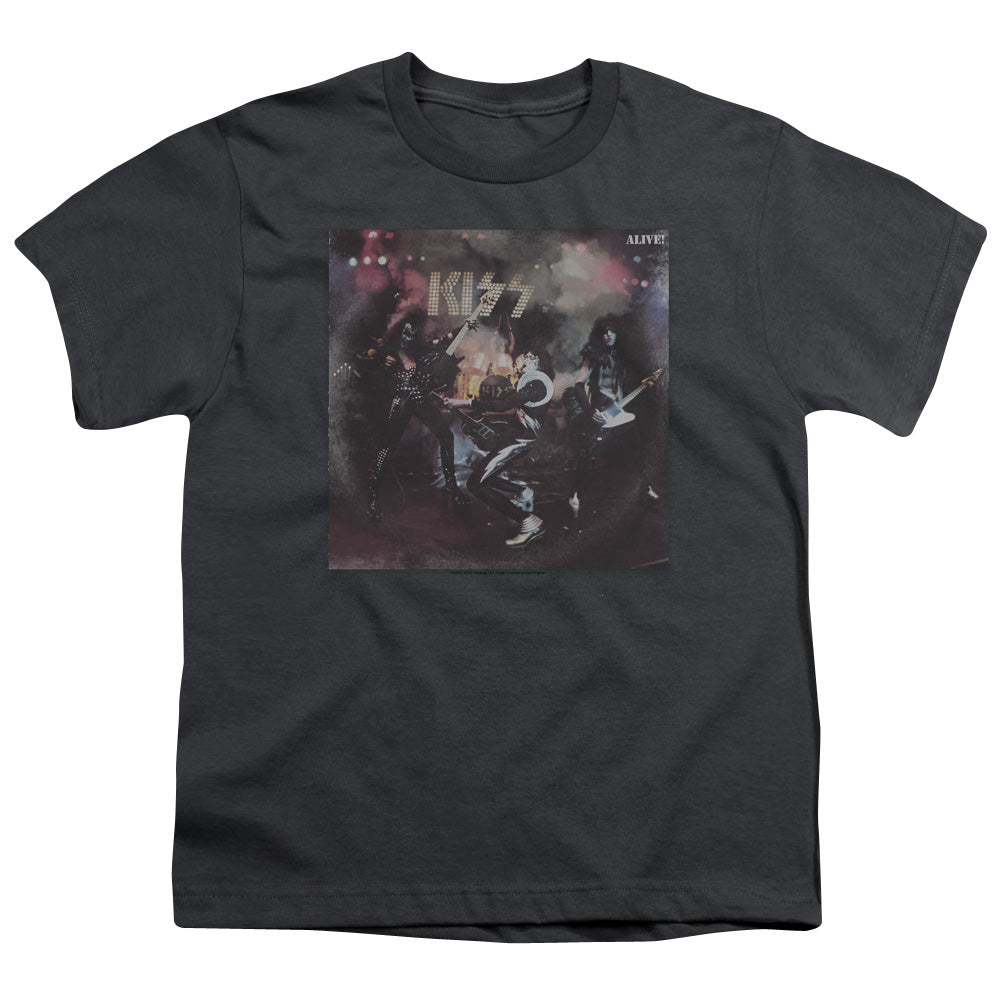 KISS Alive! Kids Youth T Shirt Charcoal