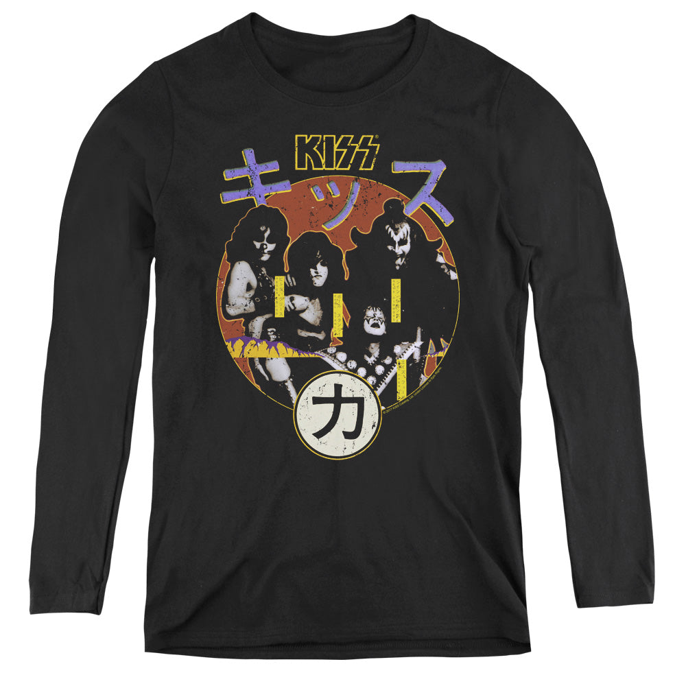 KISS Hotter Cover Womens Long Sleeve Shirt Black