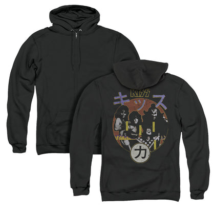 KISS Hotter Cover Back Print Zipper Mens Hoodie Black