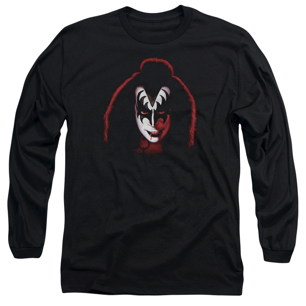 KISS Gene Simmons Cover Mens Long Sleeve Shirt Black