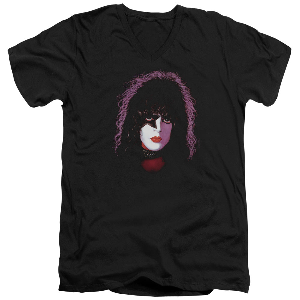 KISS Paul Stanley Cover Mens Slim Fit V-Neck T Shirt Black