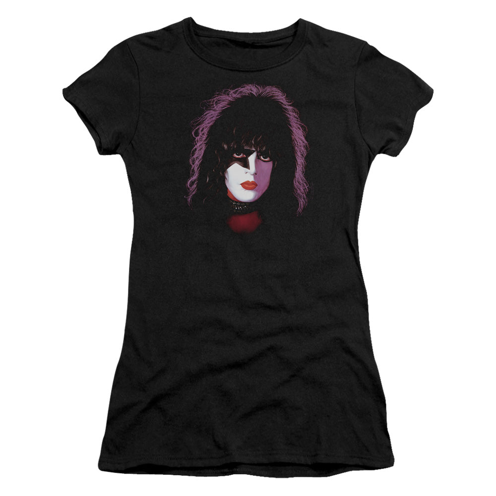 KISS Paul Stanley Cover Junior Sheer Cap Sleeve Womens T Shirt Black