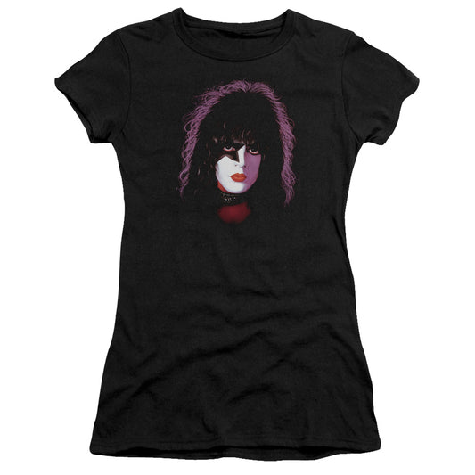 KISS Paul Stanley Cover Junior Sheer Cap Sleeve Premium Bella Canvas Womens T Shirt Black