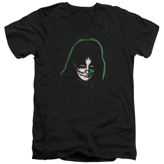 KISS Peter Criss Cover Mens Slim Fit V-Neck T Shirt Black