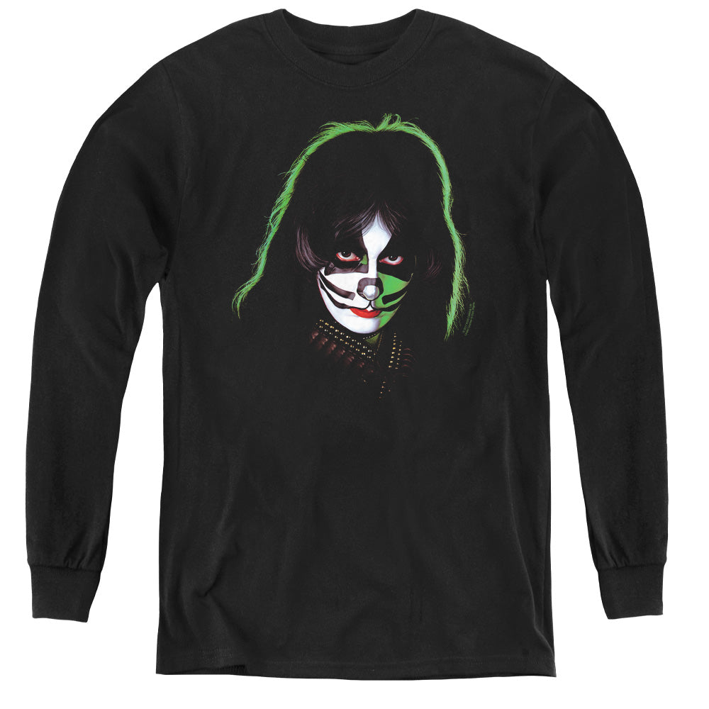 KISS Peter Criss Cover Long Sleeve Kids Youth T Shirt Black