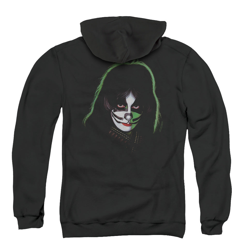 KISS Peter Criss Cover Back Print Zipper Mens Hoodie Black