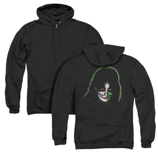 KISS Peter Criss Cover Back Print Zipper Mens Hoodie Black