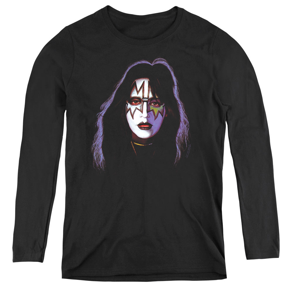 KISS Ace Frehley Cover Womens Long Sleeve Shirt Black