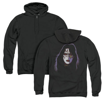 KISS Ace Frehley Cover Back Print Zipper Mens Hoodie Black