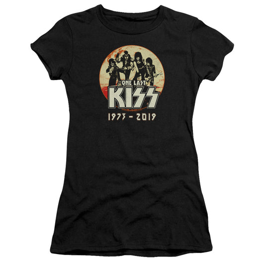 KISS 1973-2019 Junior Sheer Cap Sleeve Premium Bella Canvas Womens T Shirt Black