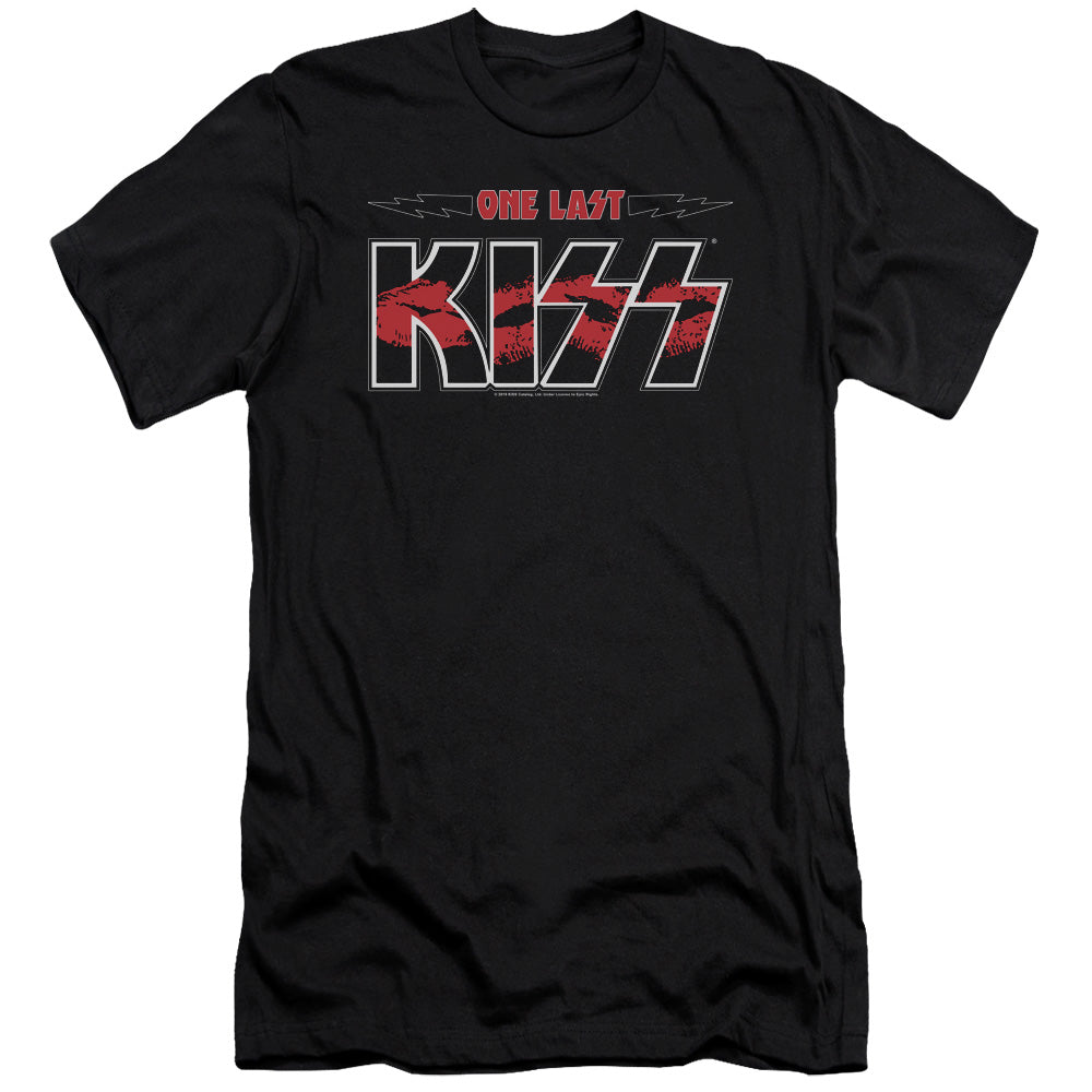 KISS One Last Kiss Premium Bella Canvas Slim Fit Mens T Shirt Black