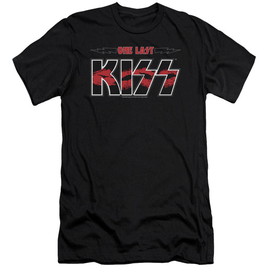 KISS One Last Kiss Premium Bella Canvas Slim Fit Mens T Shirt Black