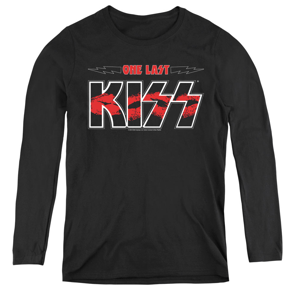 KISS One Last Kiss Womens Long Sleeve Shirt Black