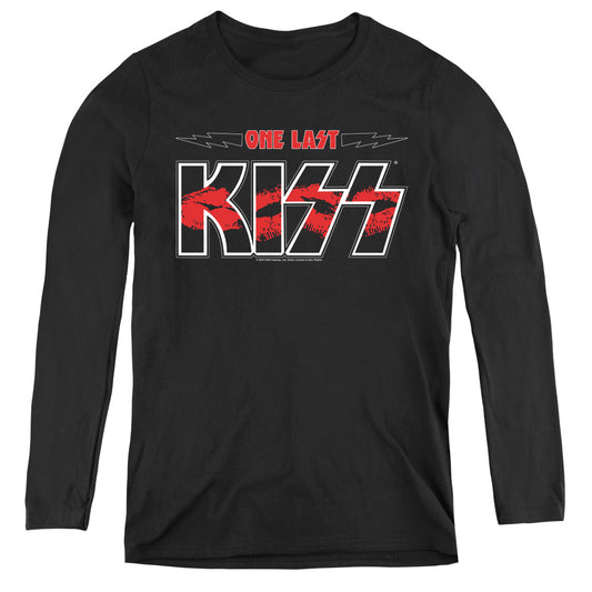 KISS One Last Kiss Womens Long Sleeve Shirt Black