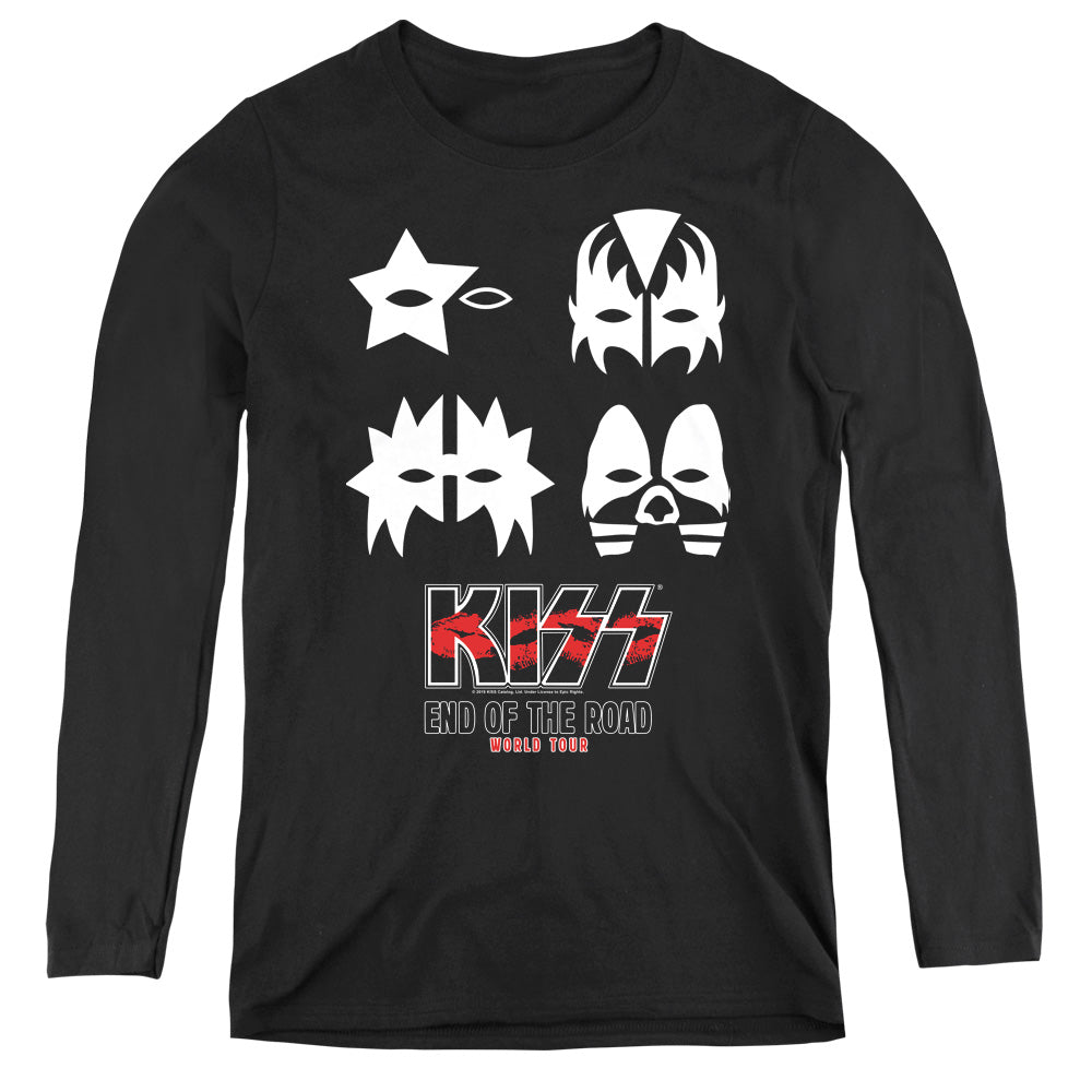 KISS End Of The Road Womens Long Sleeve Shirt Black