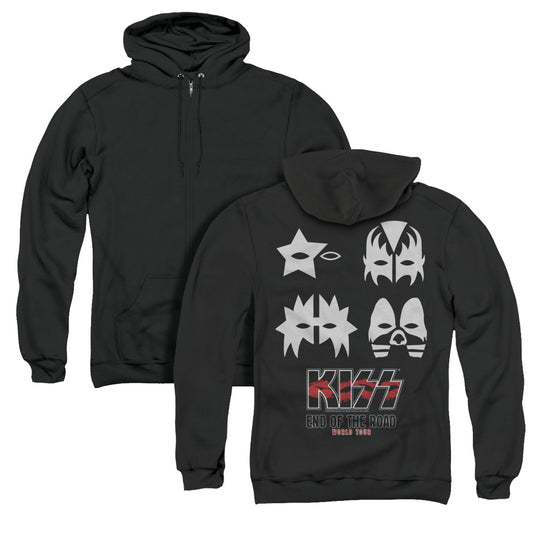 KISS End Of The Road Back Print Zipper Mens Hoodie Black