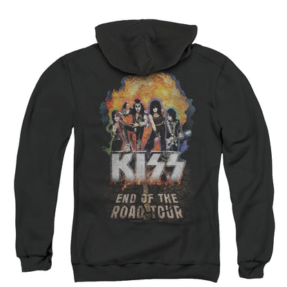 KISS Boom Back Print Zipper Mens Hoodie Black