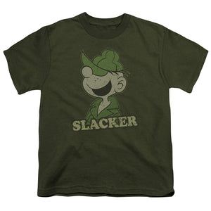 Beetle Bailey Slacker Kids Youth T Shirt Military Green