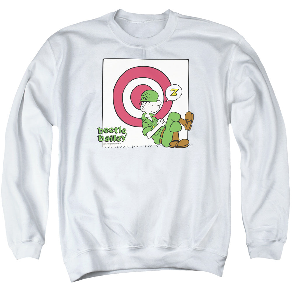 Beetle Bailey Target Nap Mens Crewneck Sweatshirt White