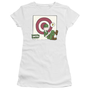 Beetle Bailey Target Nap Junior Sheer Cap Sleeve Womens T Shirt White