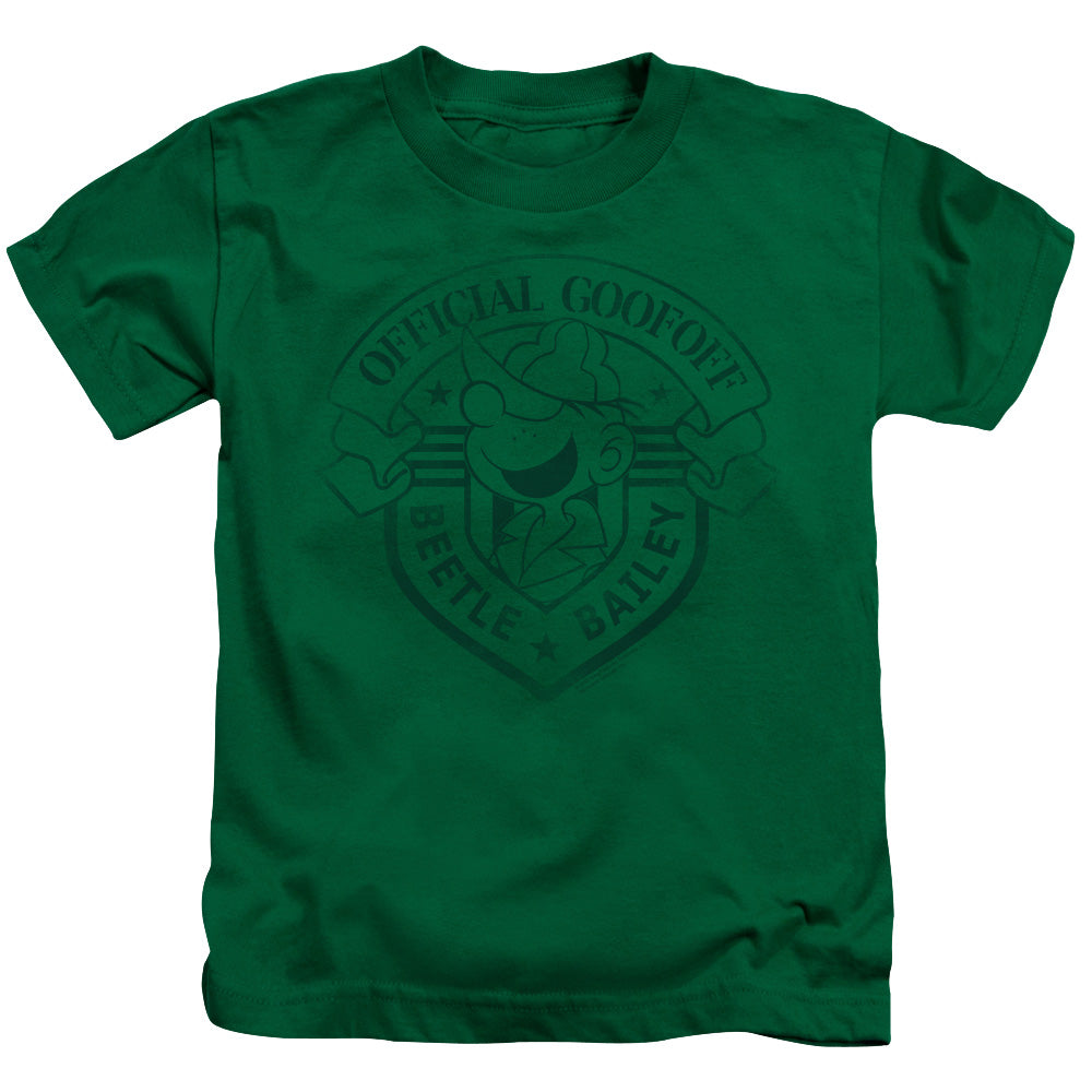 Beetle Bailey Official Badge Juvenile Kids Youth T Shirt Kelly Green