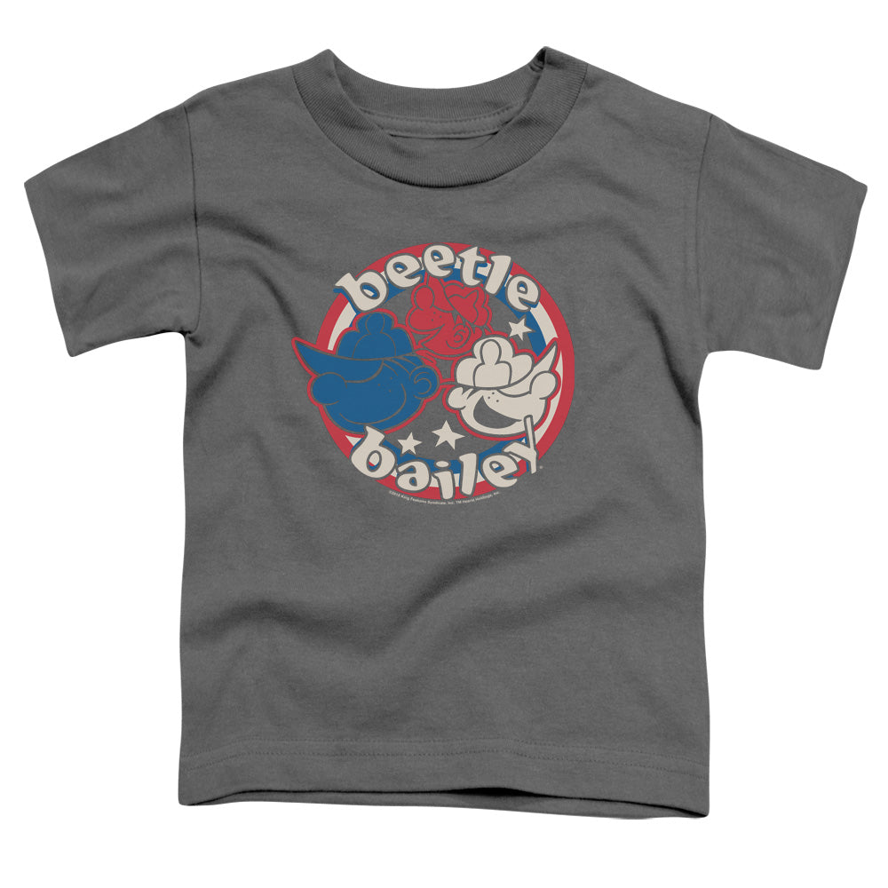 Beetle Bailey Red White and Bailey Toddler Kids Youth T Shirt Charcoal