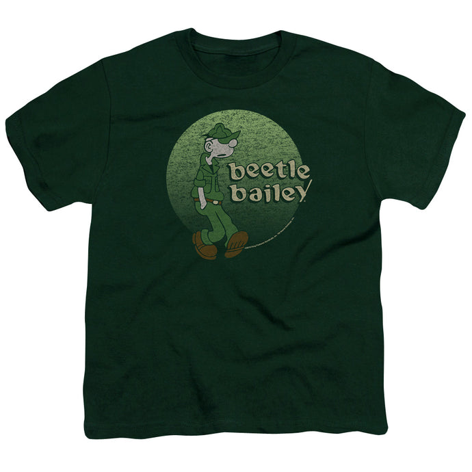 Beetle Bailey Green Beetle Kids Youth T Shirt Hunter Green