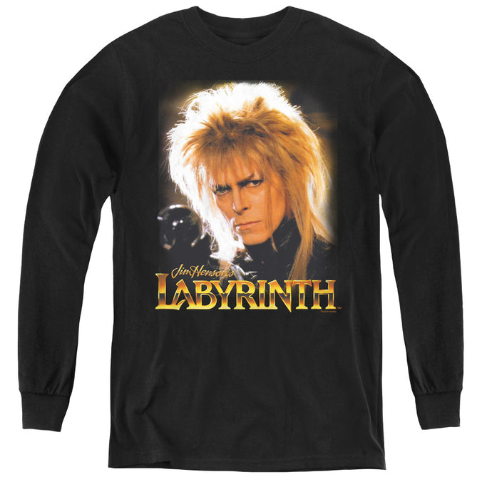Labyrinth Jareth Long Sleeve Kids Youth T Shirt Black