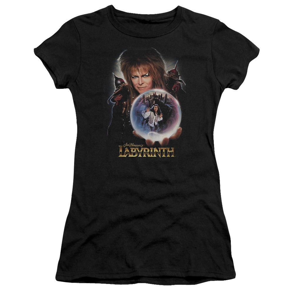 Labyrinth I Have a Gift Junior Sheer Cap Sleeve Womens T Shirt Black