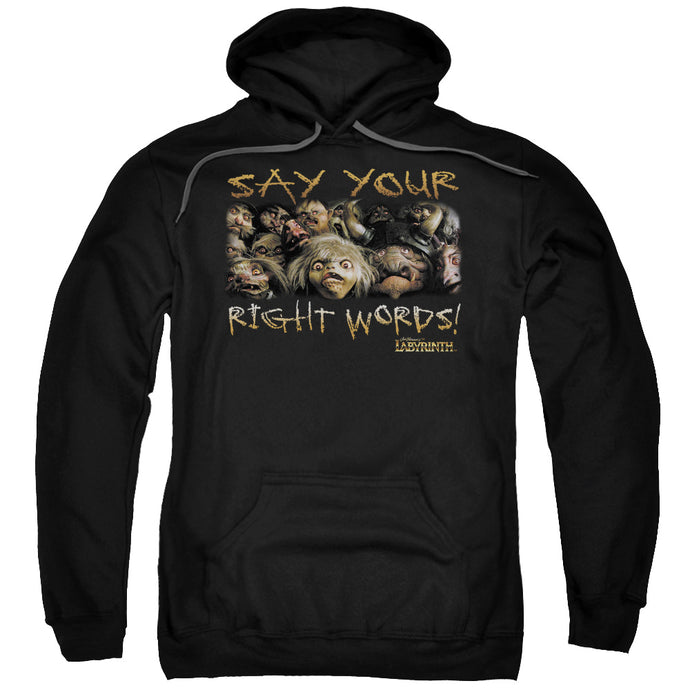 Labyrinth Say Your Right Words Mens Hoodie Black