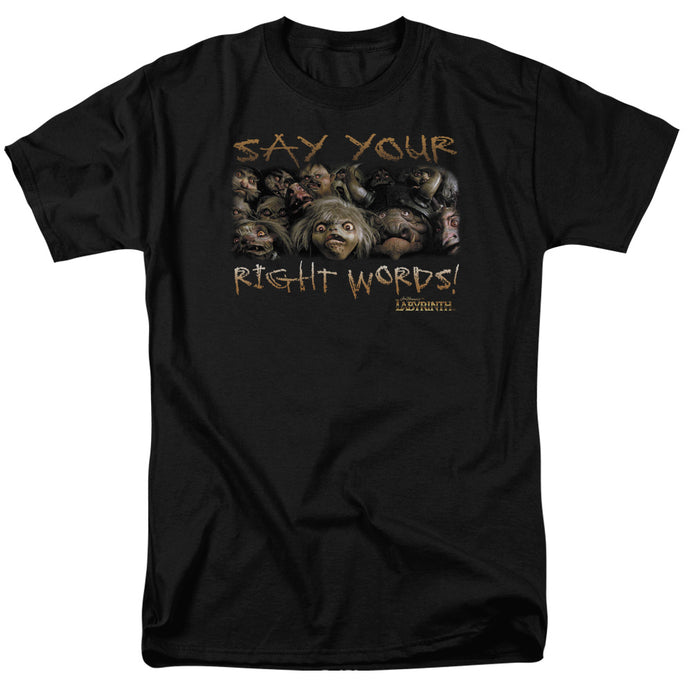 Labyrinth Say Your Right Words Mens T Shirt Black