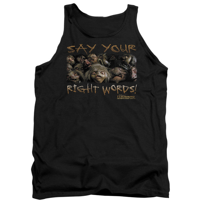 Labyrinth Say Your Right Words Mens Tank Top Shirt Black