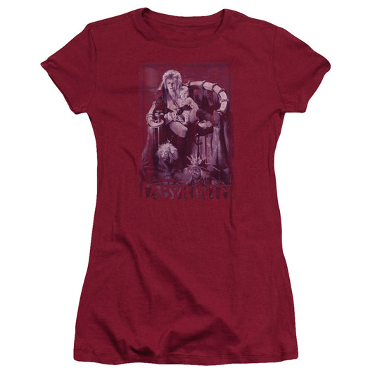 Labyrinth Goblin Baby Junior Sheer Cap Sleeve Womens T Shirt Cardinal