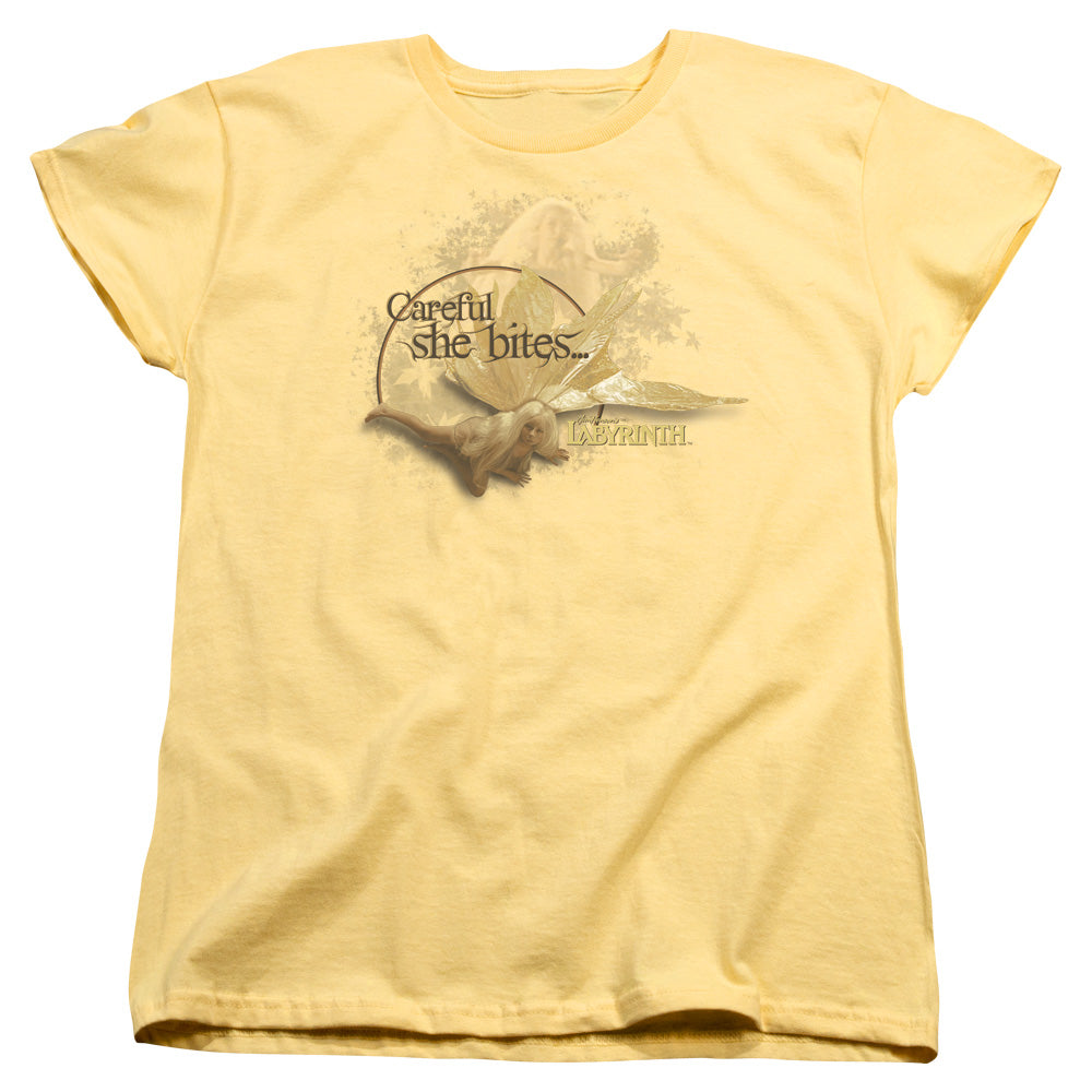 Labyrinth She Bites Womens T Shirt Yellow