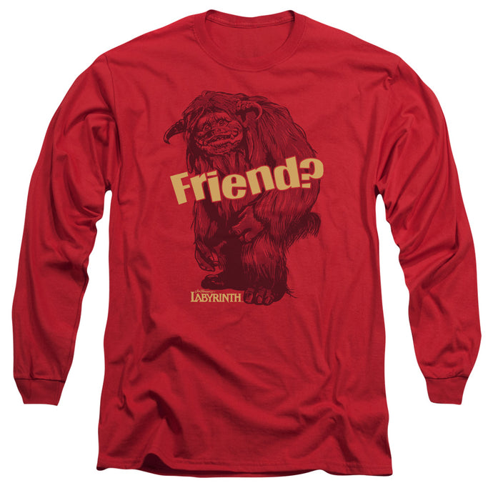 Labyrinth Ludo Friend Mens Long Sleeve Shirt Red