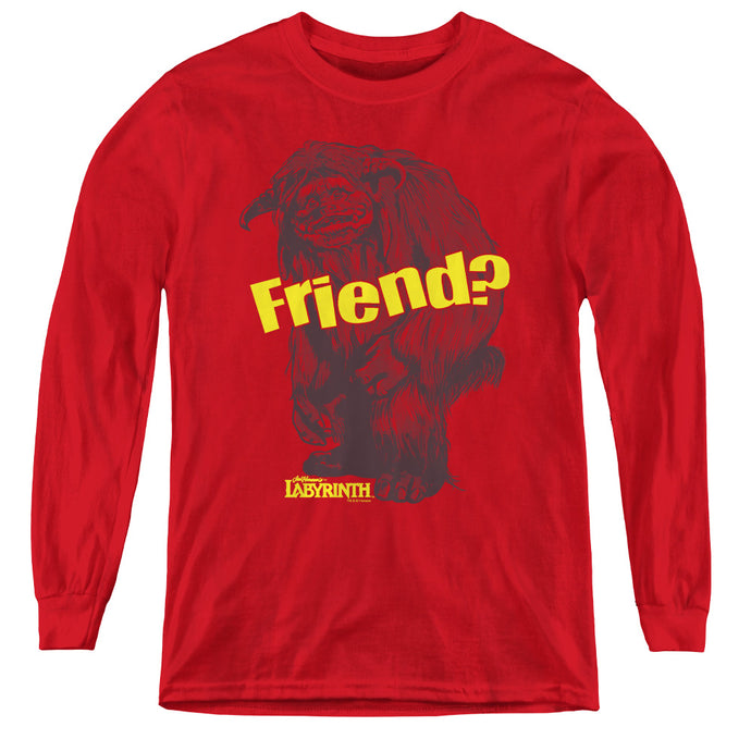 Labyrinth Ludo Friend Long Sleeve Kids Youth T Shirt Red