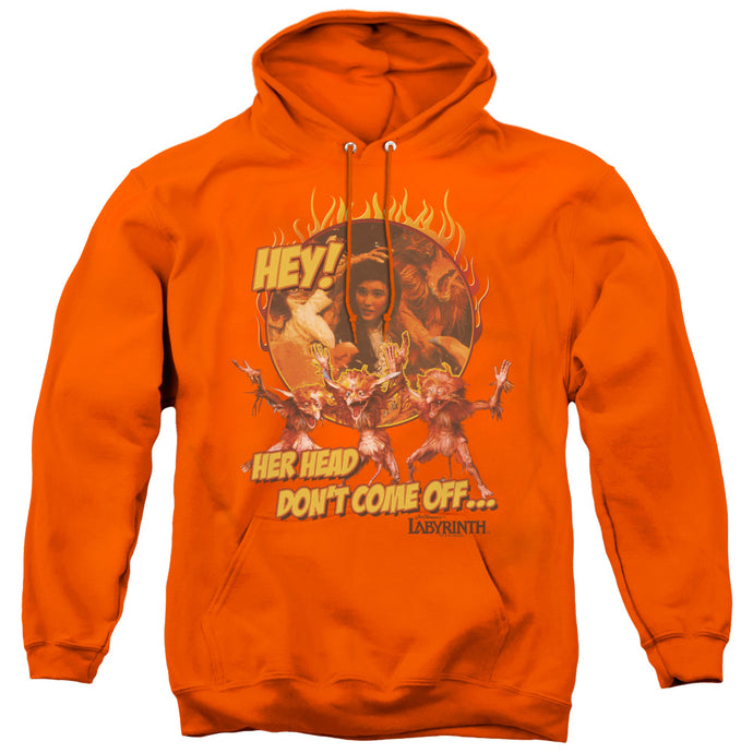 Labyrinth Head Dont Come Off Mens Hoodie Orange