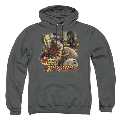 Labyrinth Sir Didymus Mens Hoodie Charcoal Officially Licensed