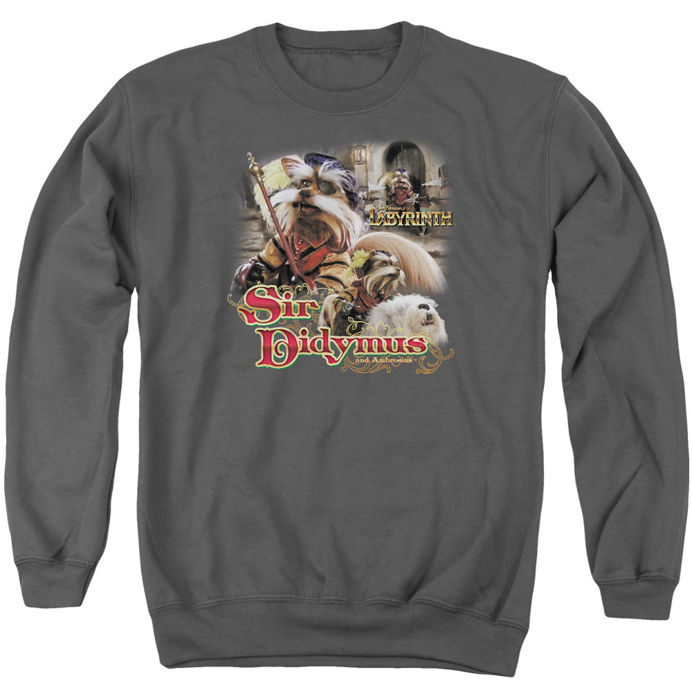 Labyrinth Sir Didymus Mens Crewneck Sweatshirt Charcoal