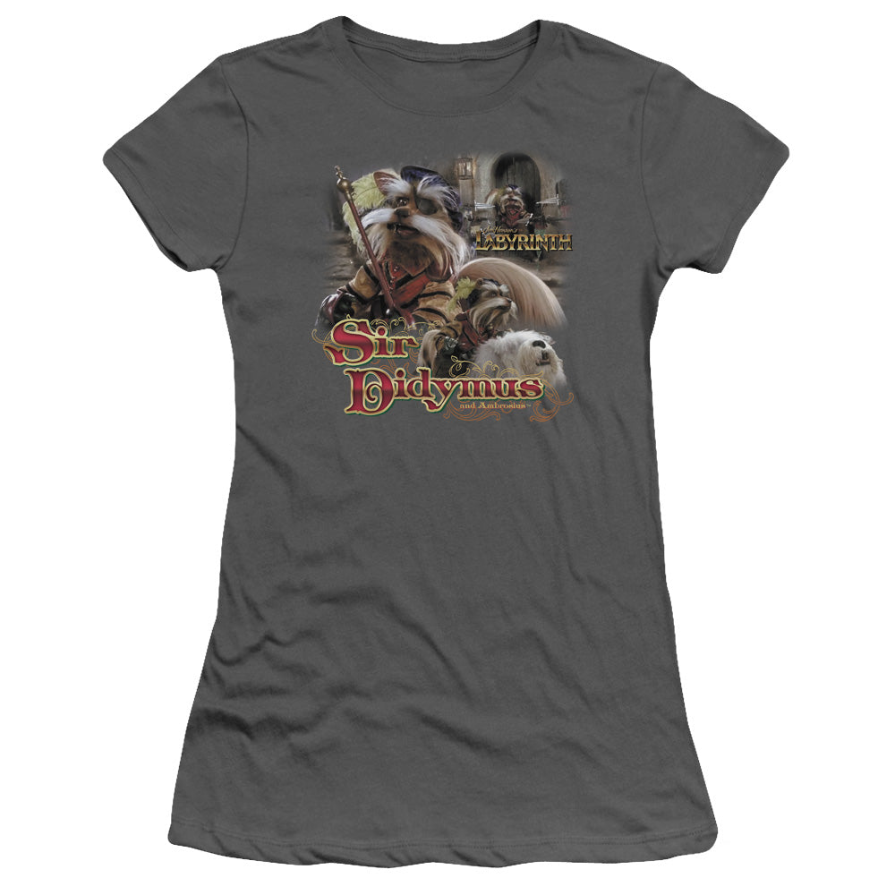 Labyrinth Sir Didymus Junior Sheer Cap Sleeve Womens T Shirt Charcoal