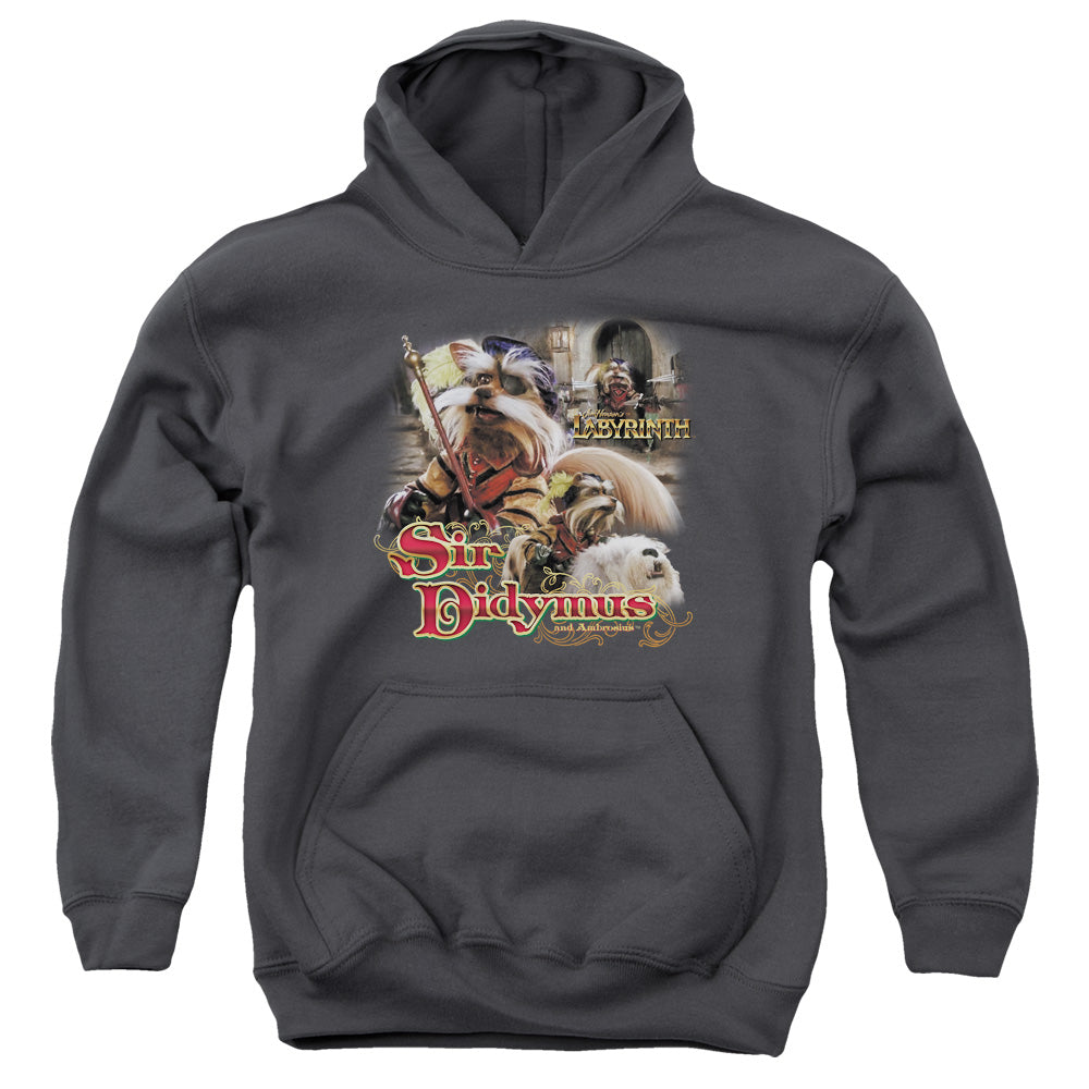 Labyrinth Sir Didymus Kids Youth Hoodie Charcoal