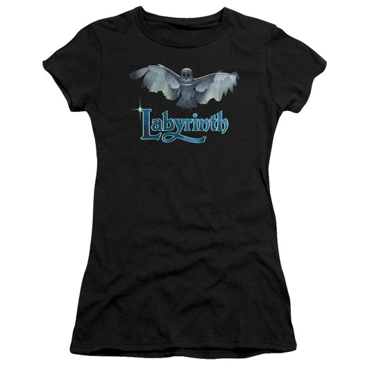 Labyrinth Title Sequence Junior Sheer Cap Sleeve Womens T Shirt Black