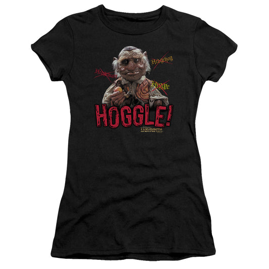 Labyrinth Hoggle Junior Sheer Cap Sleeve Womens T Shirt Black