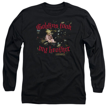 Labyrinth Goblins Took My Brother Mens Long Sleeve Shirt Black