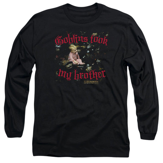 Labyrinth Goblins Took My Brother Mens Long Sleeve Shirt Black