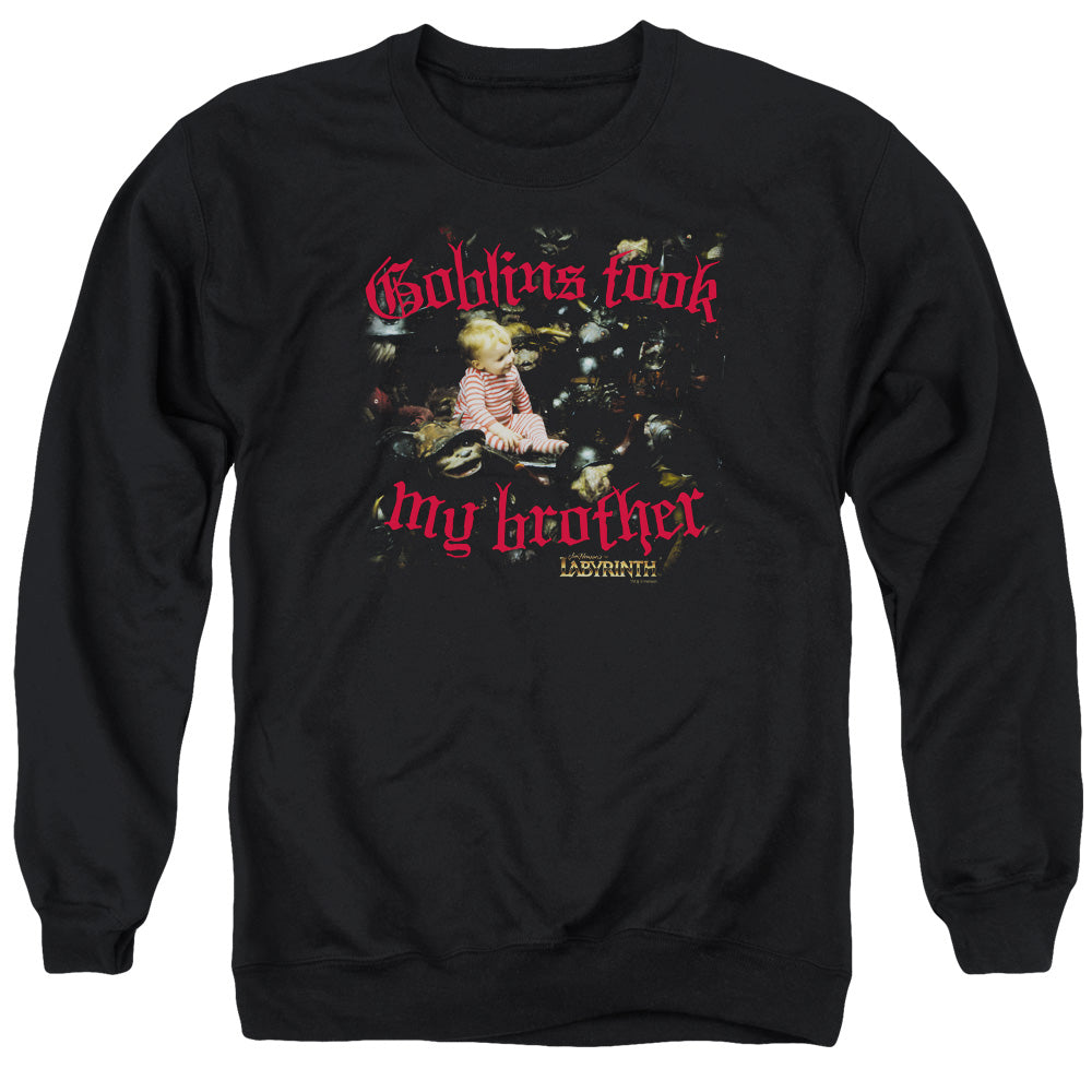 Labyrinth Goblins Took My Brother Mens Crewneck Sweatshirt Black