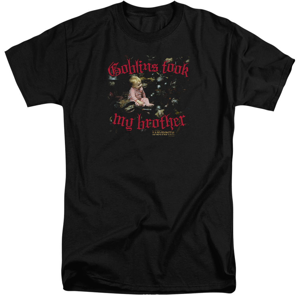 Labyrinth Goblins Took My Brother Mens Tall T Shirt Black