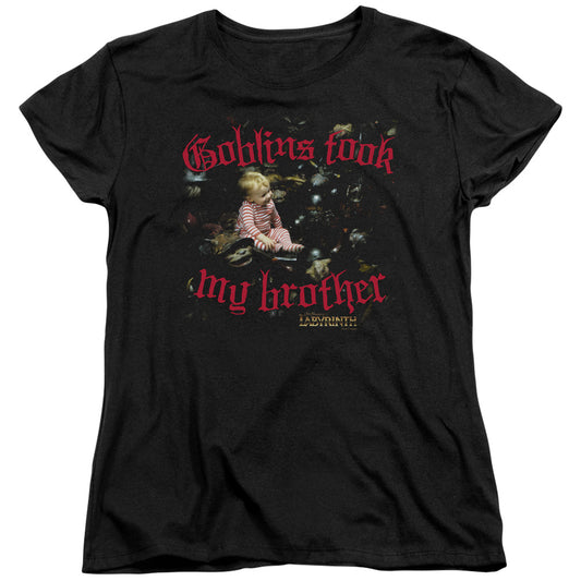 Labyrinth Goblins Took My Brother Womens T Shirt Black